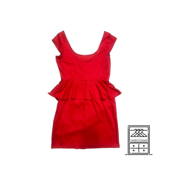 Speechless Short Red Cocktail Party Dress with Ruffle Sz Large - Picture 3 of 5